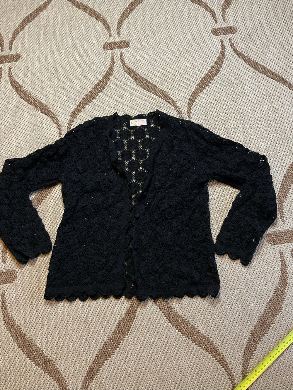 Black Lace Knit Women's Cardigan Sweater